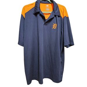 MLB Genuine Merchandise‎ Detroit Tigers Polo Shirt Orange Blue XL